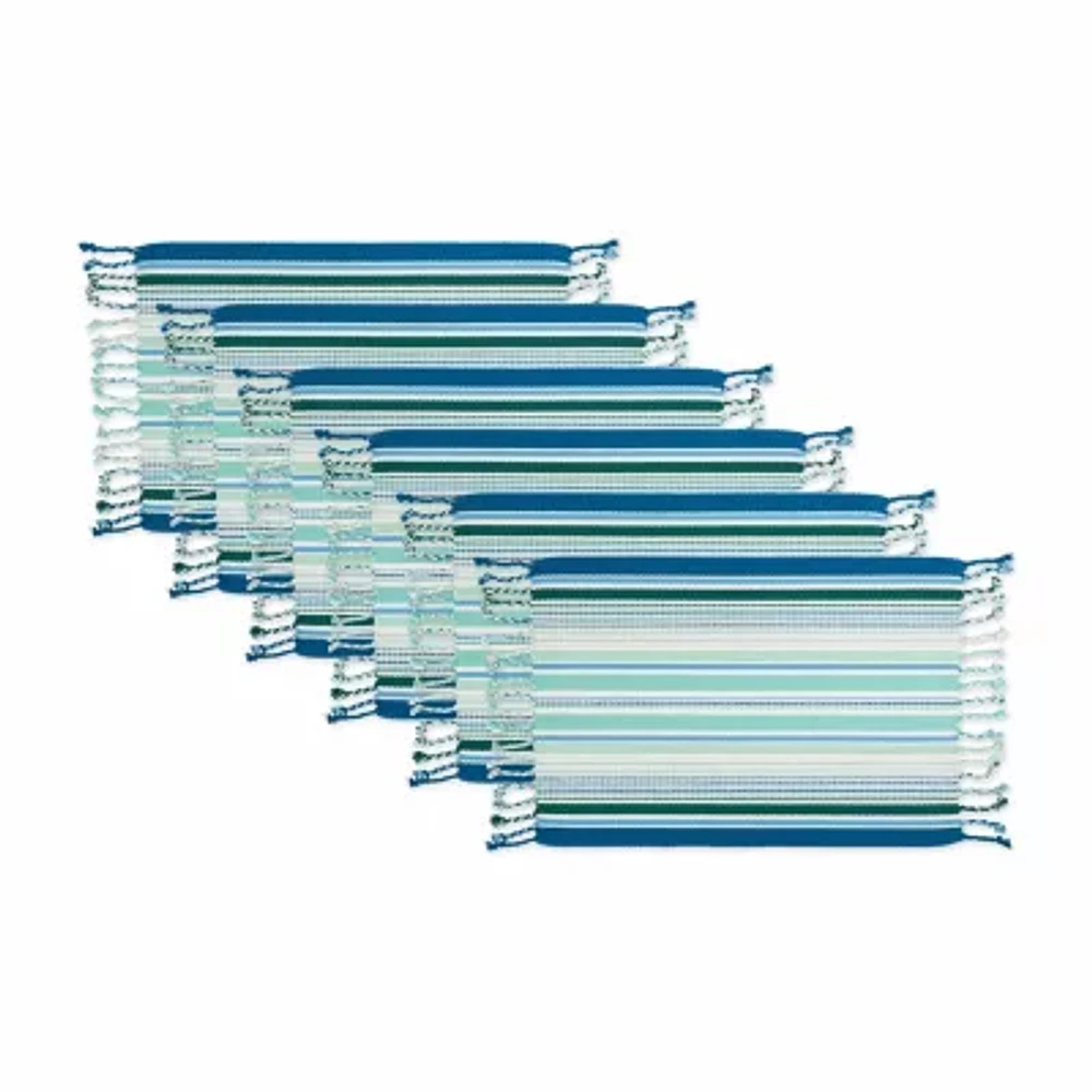Design Imports Tidal Stripe Fringed 6-pc. Placemat
