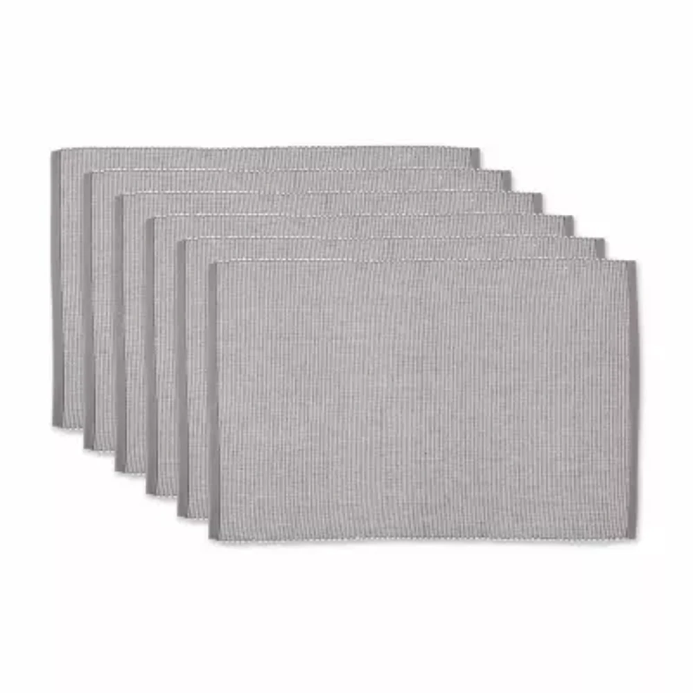 Design Imports Gray/White 2-Tone Ribbed 6-pc. Placemat