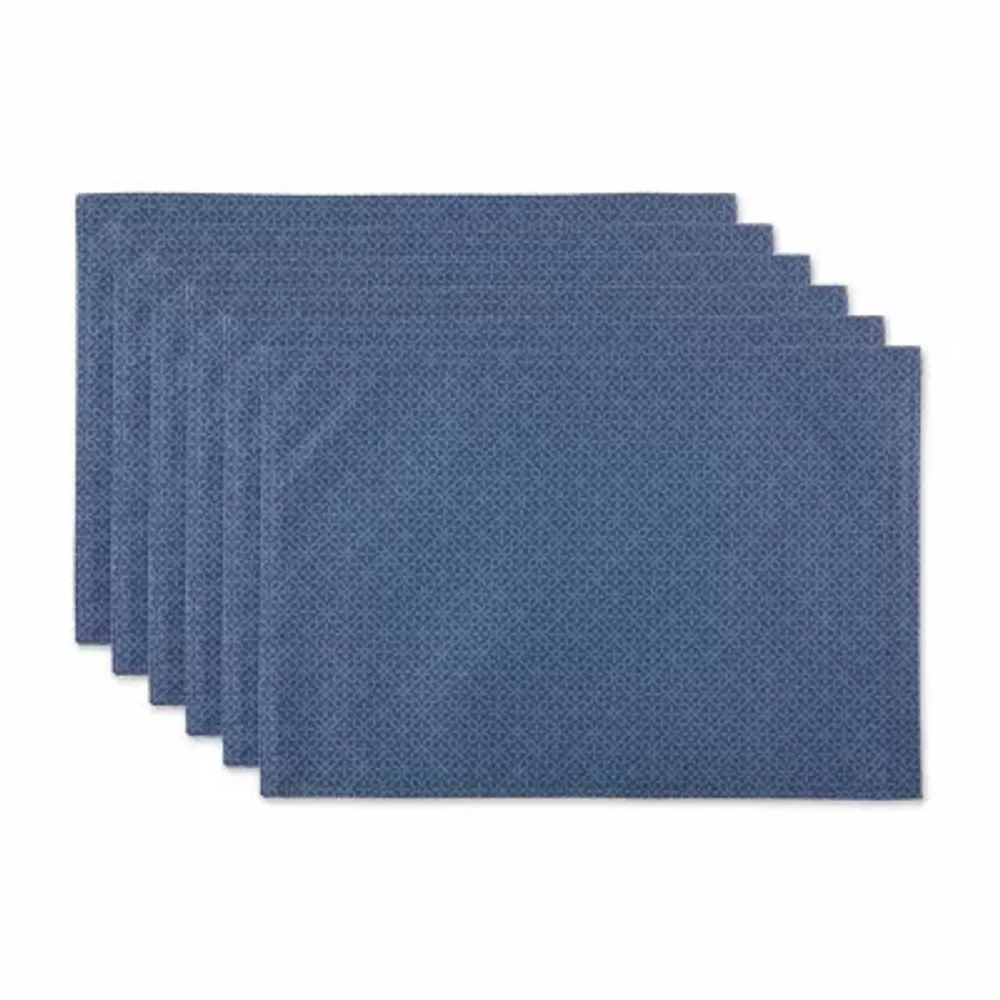 Design Imports French Blue Tonal Lattice Print Outdoor 6-pc. Placemat