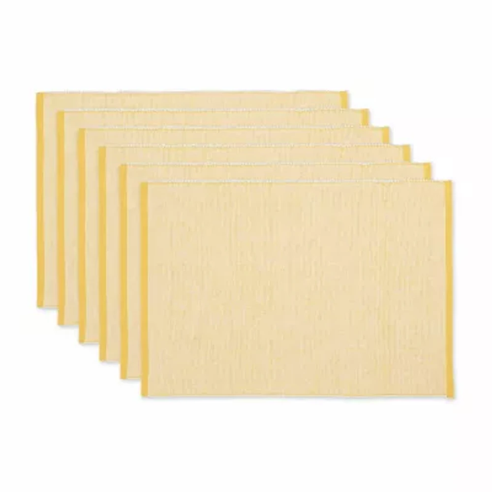 Design Imports Honey Gold Eco-Friendly Chambray Fine Ribbed 6-pc. Placemat