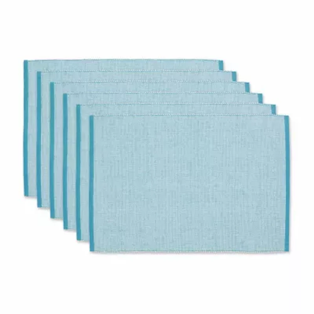 Design Imports Storm Blue Eco-Friendly Chambray Fine Ribbed 6-pc. Placemat