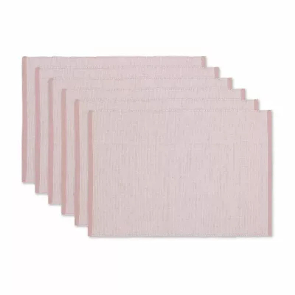 Design Imports Pale Mauve Eco-Friendly Chambray Fine Ribbed 6-pc. Placemat