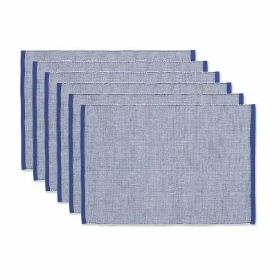 Design Imports French Blue Eco-Friendly Chambray Fine Ribbed 6-pc. Placemat
