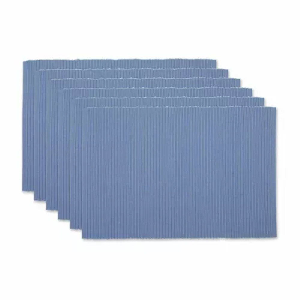 Design Imports Stonewash Blue Ribbed 6-pc. Placemat