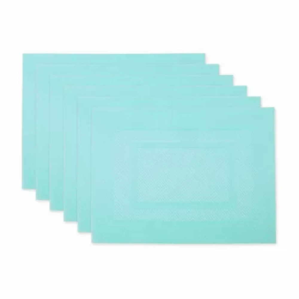 Design Imports Aqua Pvc Doubleframe 6-pc. Placemat