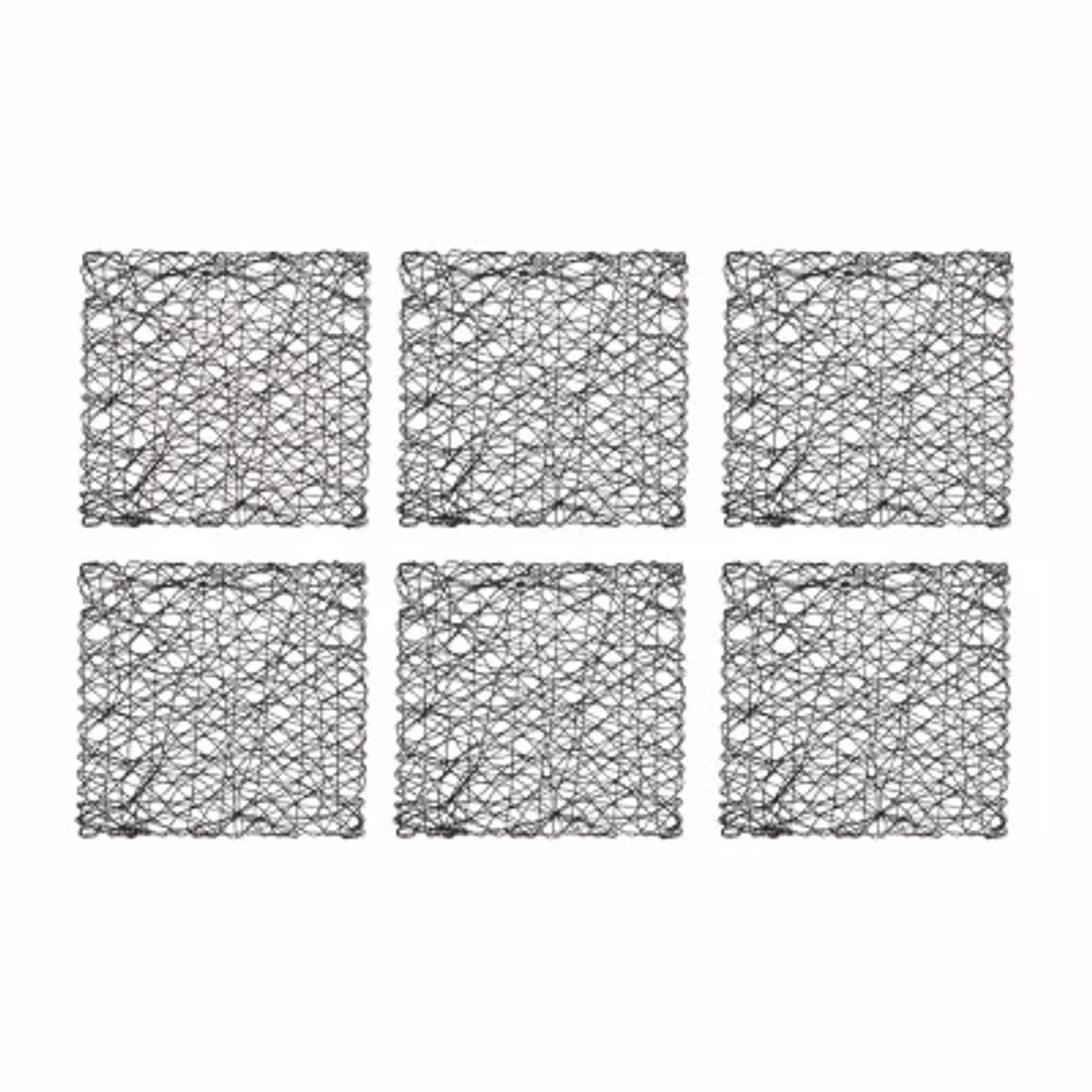 Design Imports Black Woven Paper Square 6-pc. Placemat