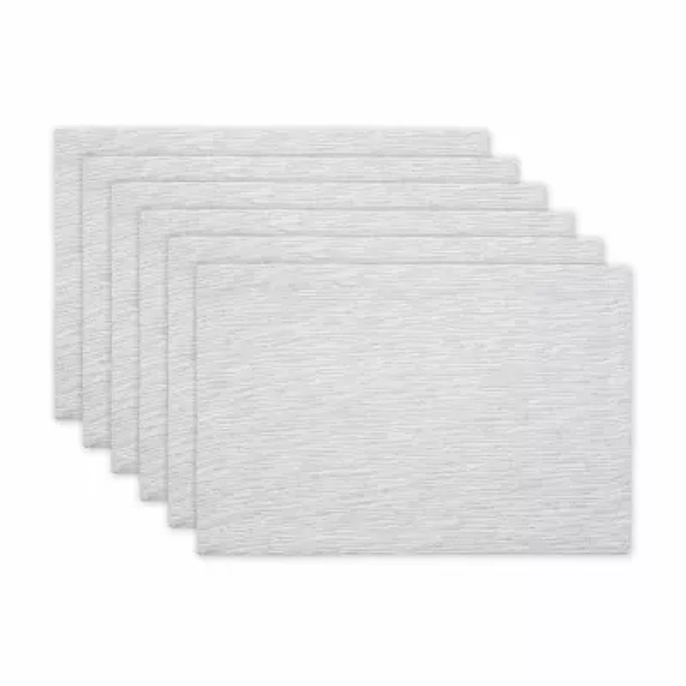 Design Imports Light Gray And Off-White Tonal Recycled Cotton Slubby Rib 6-pc. Placemat