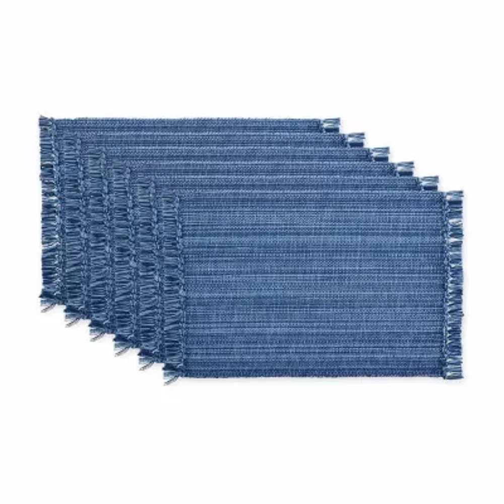 Design Imports Nautical Blue Variegated Fringe 6-pc. Placemat