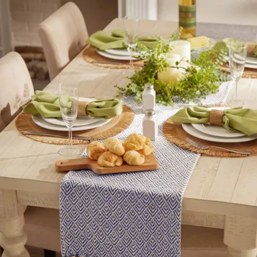 Design Imports French Blue Diamond Table Runner