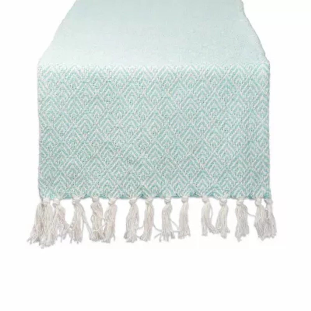 Design Imports Aqua Diamond Table Runner