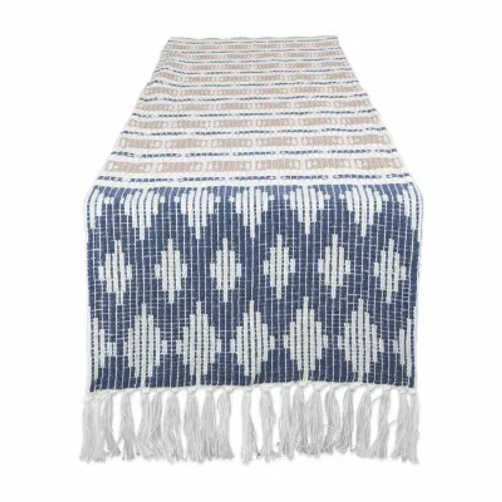 Design Imports French Blue/Stone Colby Southwest Table Runner