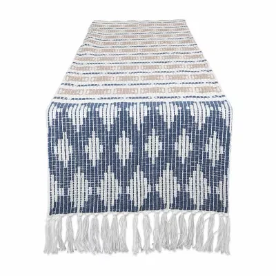 Design Imports French Blue/Stone Colby Southwest Table Runner