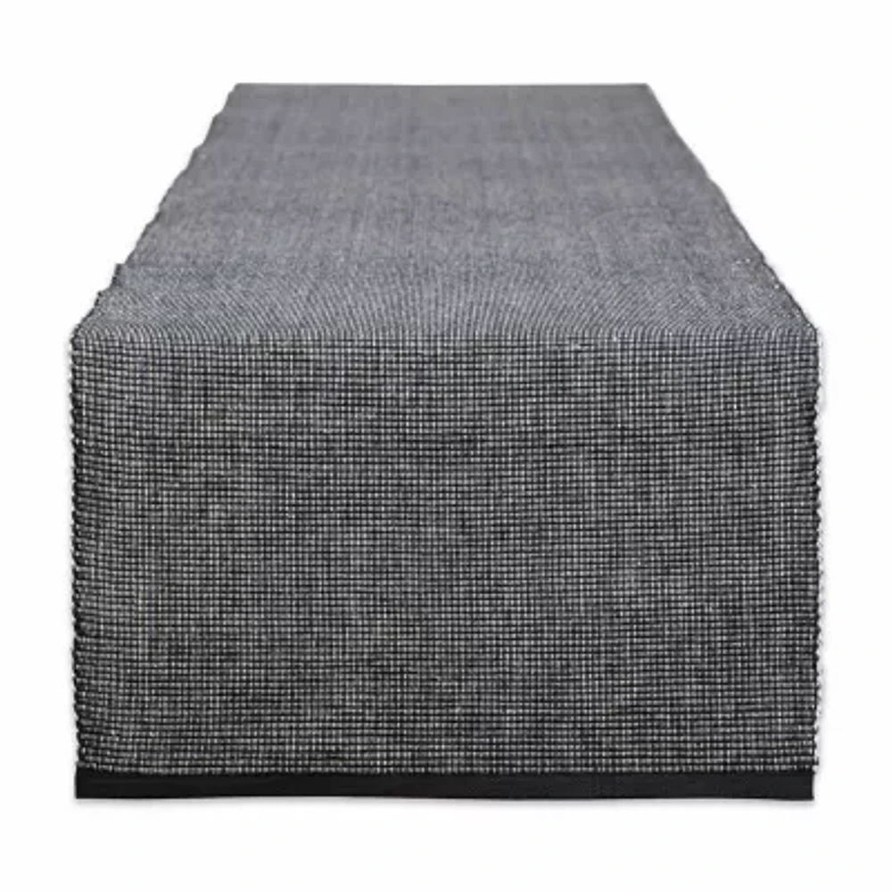 Design Imports Black/White 2-Tone Ribbed Table Runner