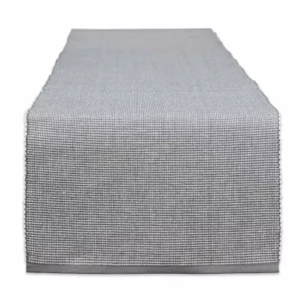 Design Imports Gray/White 2-Tone Ribbed Table Runner