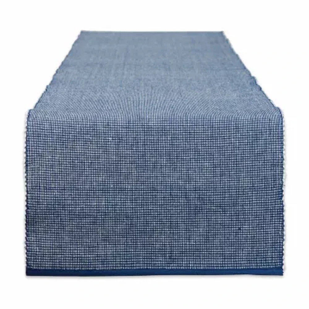 Design Imports Navy/White 2-Tone Ribbed Table Runner
