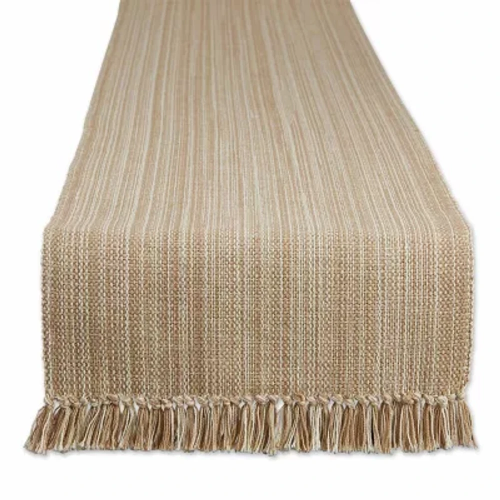 Design Imports Taupe Variegated Fringe Table Runner