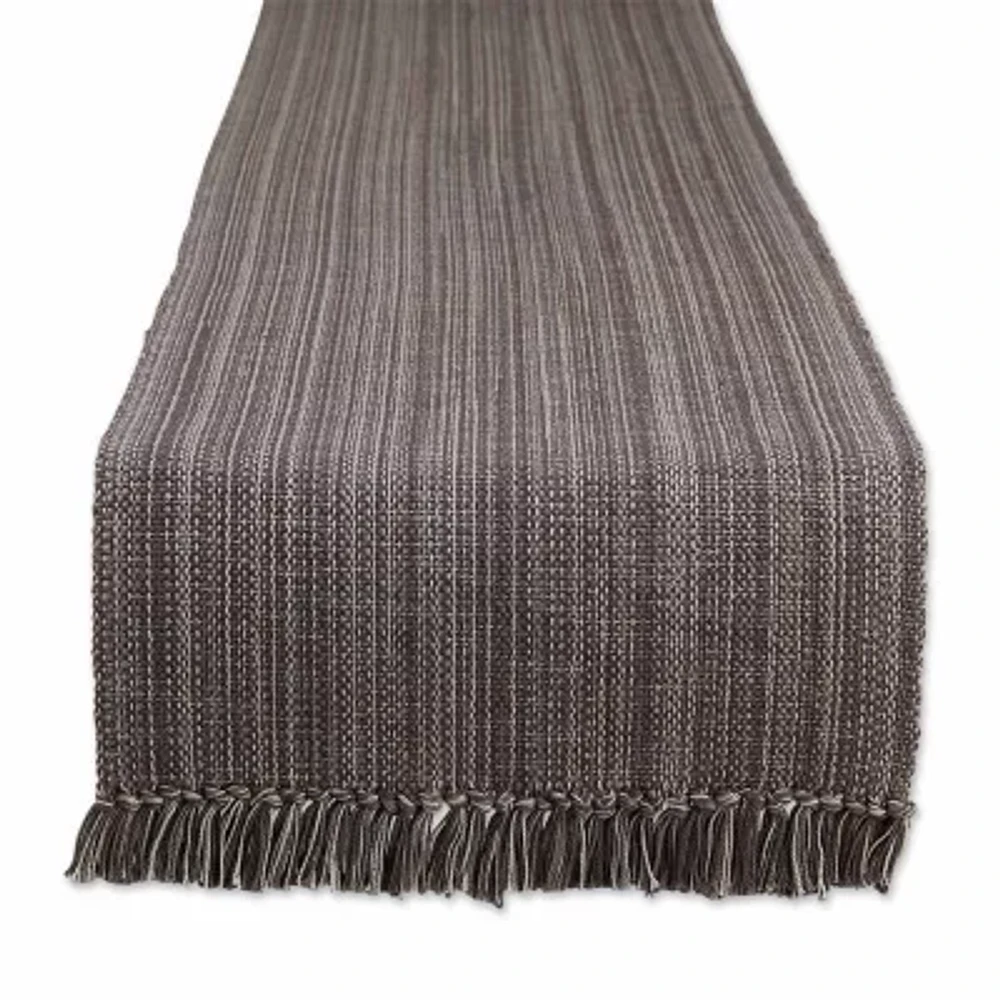 Design Imports Gray Variegated Fringe Table Runner