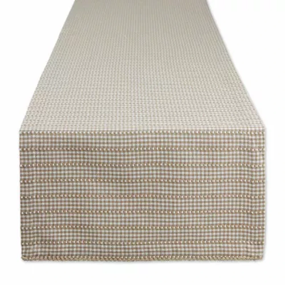 Design Imports Stone Farmhouse Gingham Table Runner