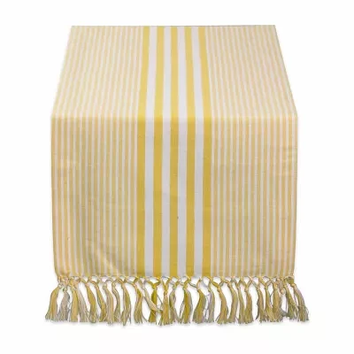 Design Imports Deep Yellow Stripes Table Runner