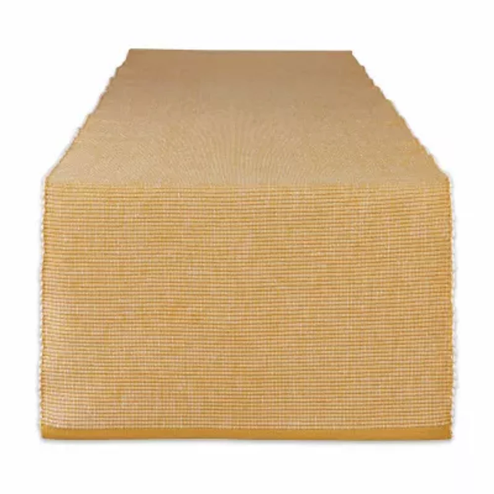 Design Imports Honey Gold/White 2-Tone Ribbed Table Runner