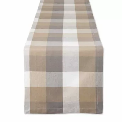 Design Imports Stone Tri Color Check Table Runner