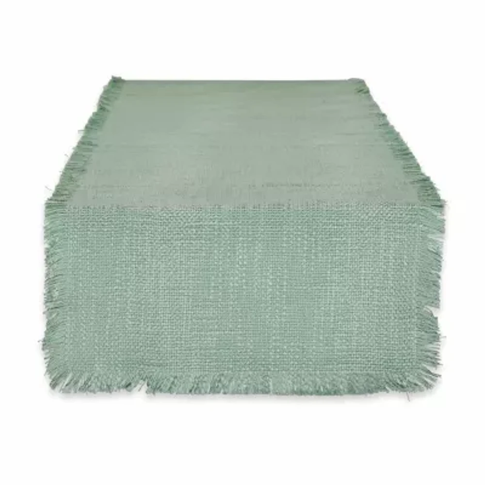 Design Imports Jadeite Basket Fringe Table Runner