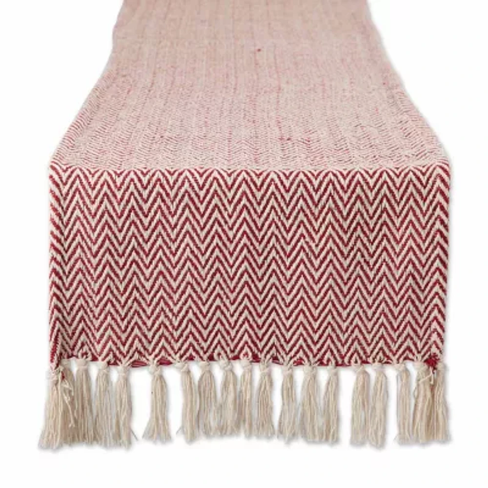 Design Imports Barn Red Chevron Table Runner