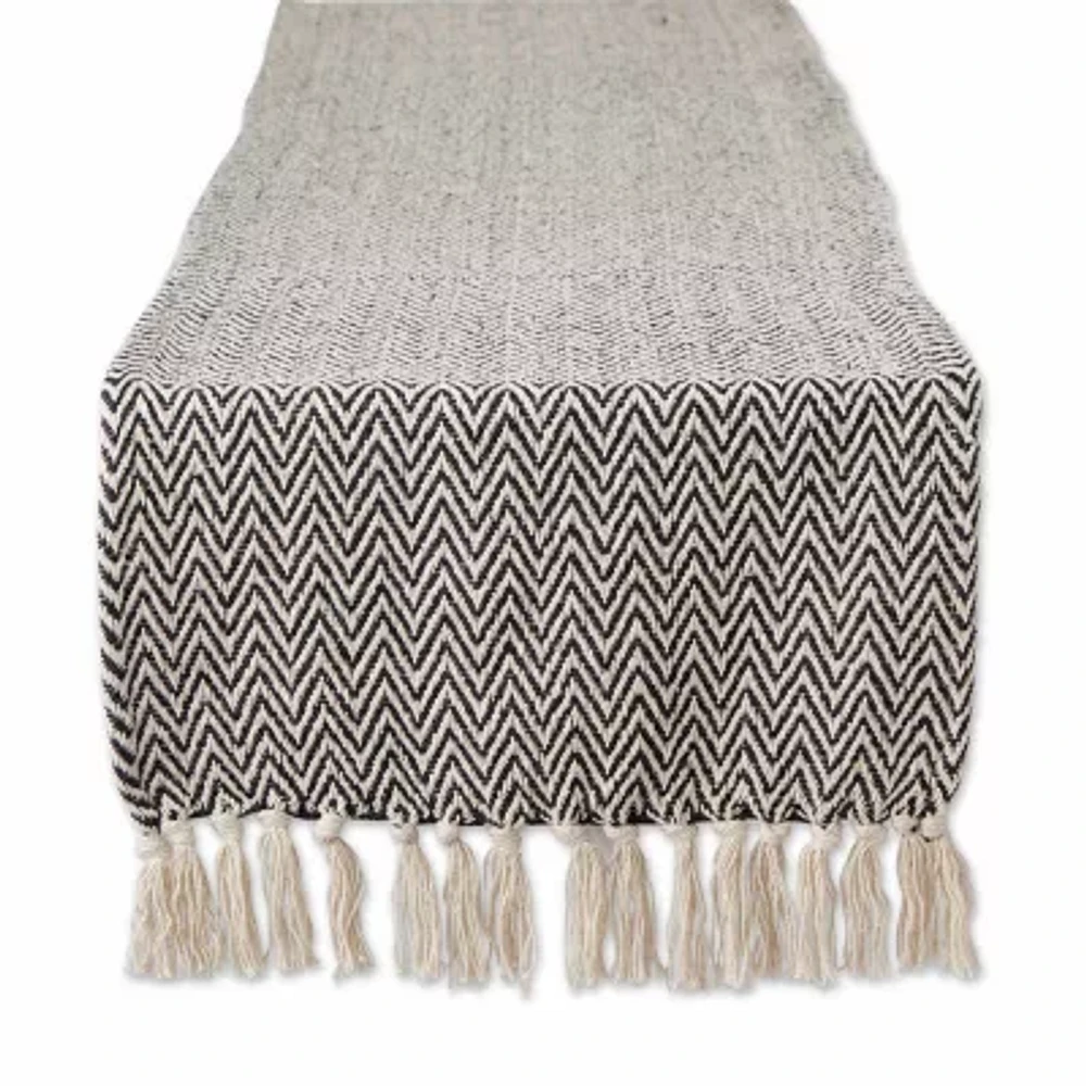 Design Imports Black Chevron Table Runner
