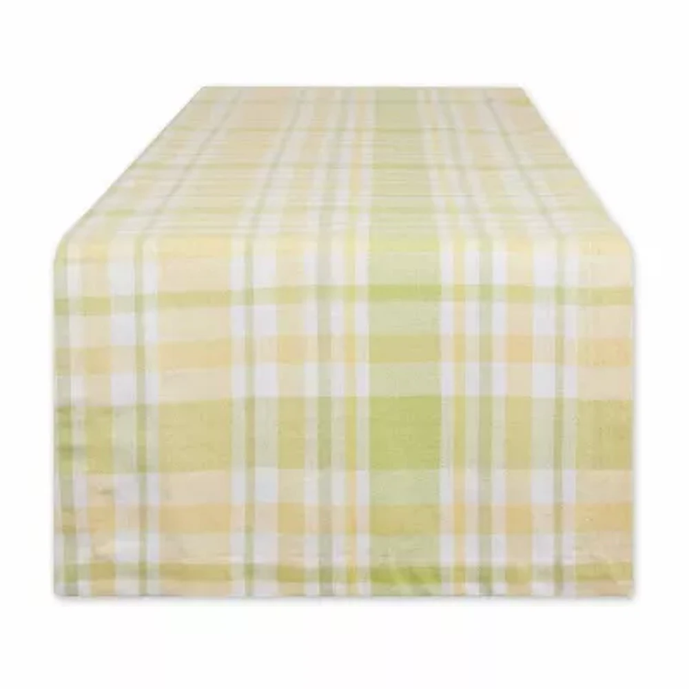 Design Imports Lemon Bliss Plaid Table Runner