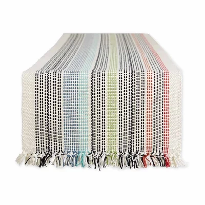 Design Imports Variegated Mediterranean Fringe Table Runner