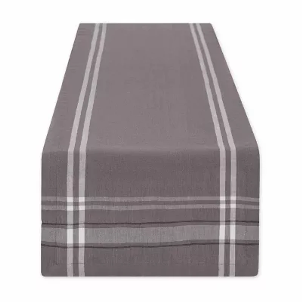 Design Imports Gray French Stripe Table Runner