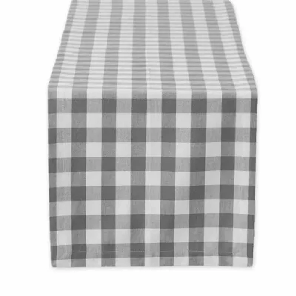 Design Imports Gray/White Checkers Table Runner