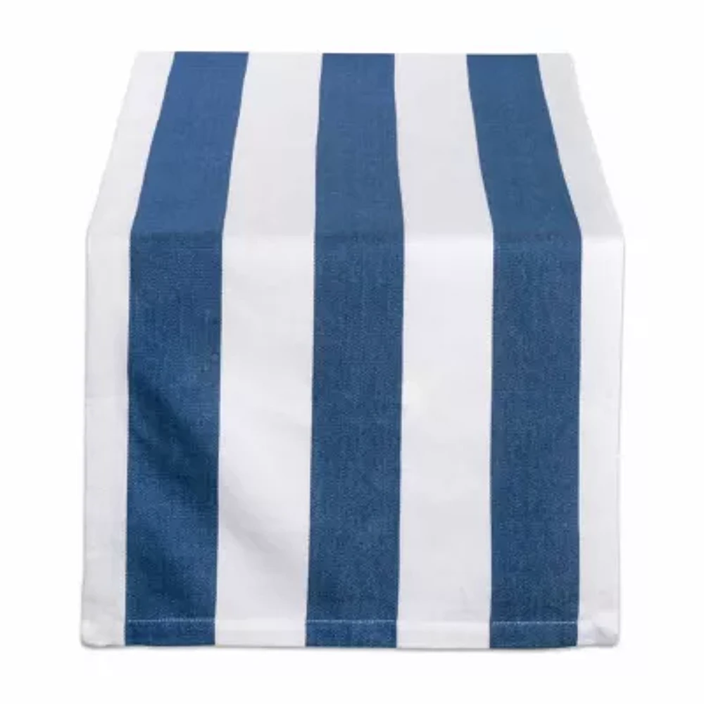 Design Imports Navy/White Dobby Stripe Table Runner