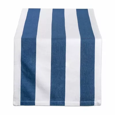 Design Imports Navy/White Dobby Stripe Table Runner