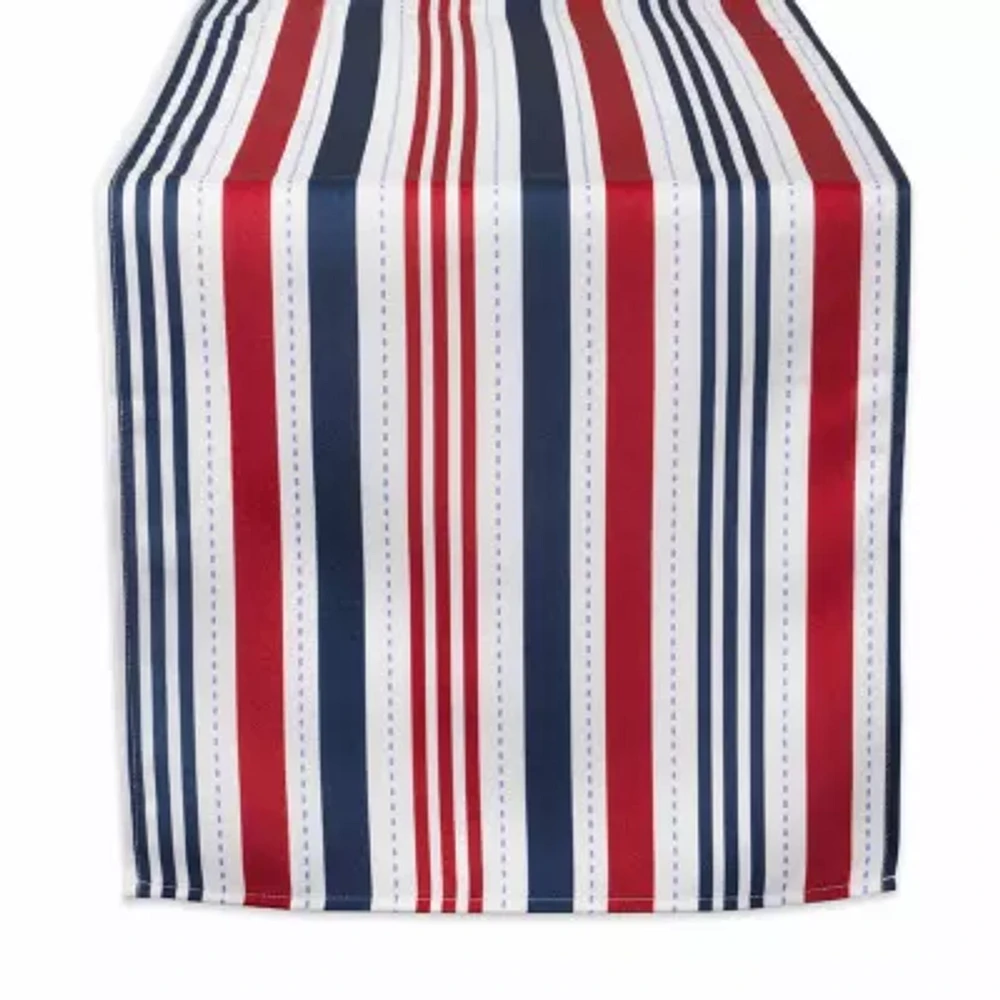 Design Imports Patriotic Stripe Outdoor Table Runner