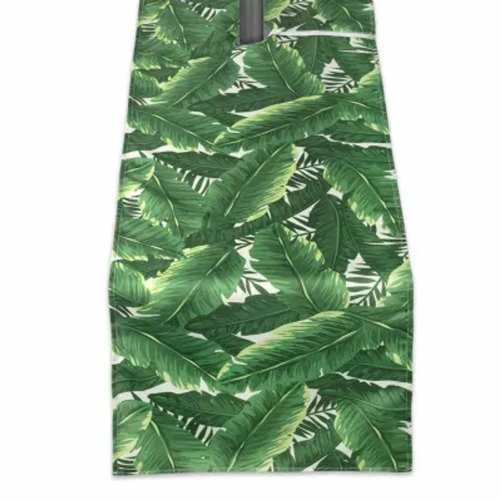Design Imports Banana Leaf Outdoor With Zipper Table Runner