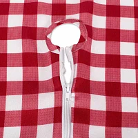 Design Imports Red Check Outdoor  With Zipper Table Runner