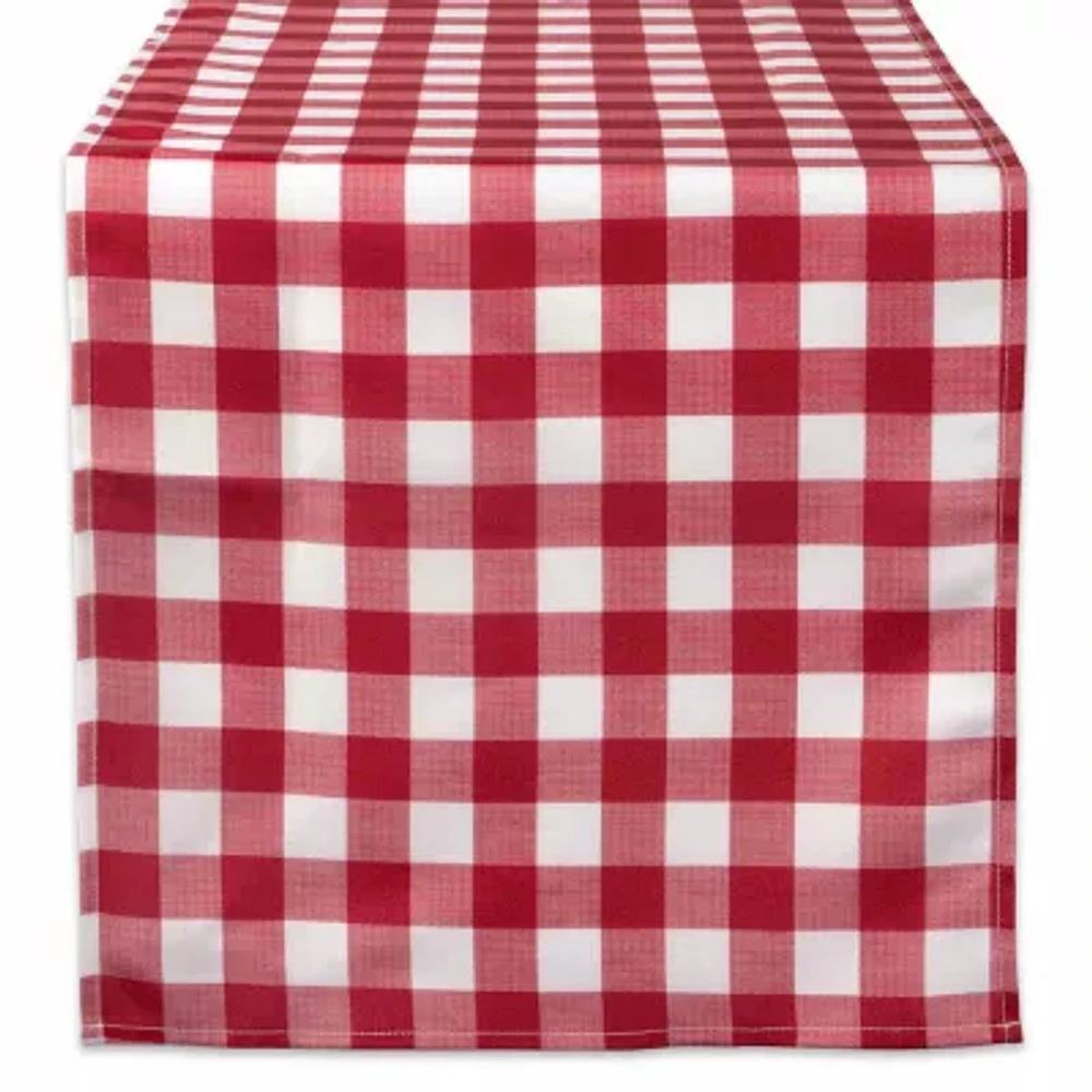 Design Imports Tango Red Check Outdoor Table Runner