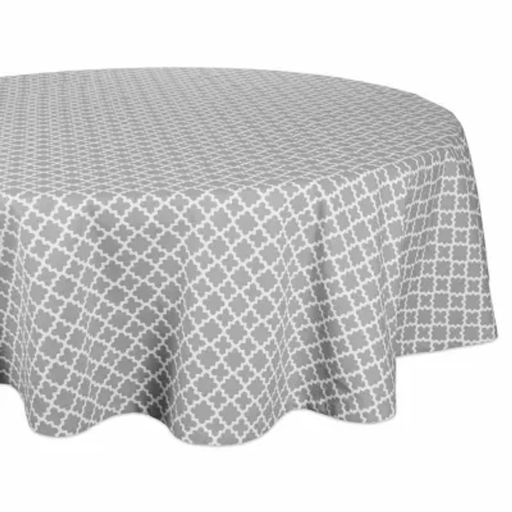 Design Imports Gray Lattice Tablecloth