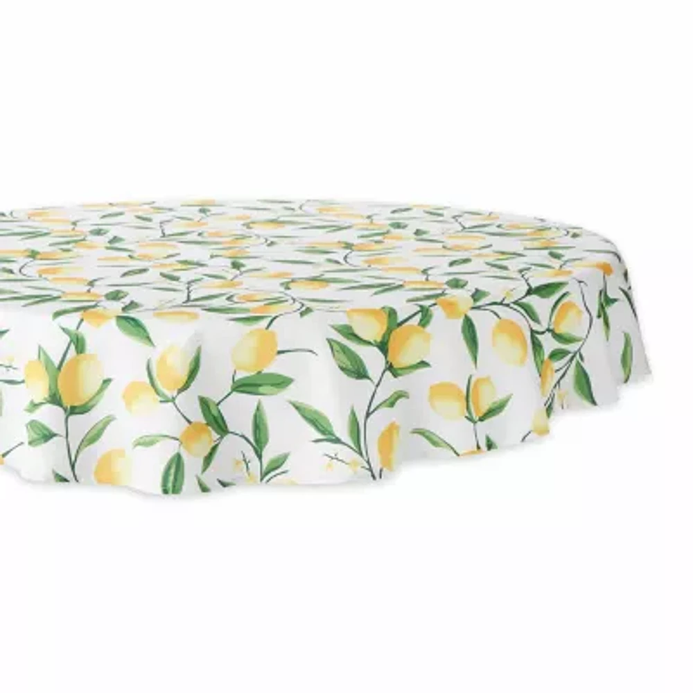 Design Imports Lemon Bliss Print Outdoor Tablecloth