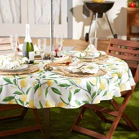 Design Imports Lemon Bliss Print Outdoor With Zipper Tablecloth