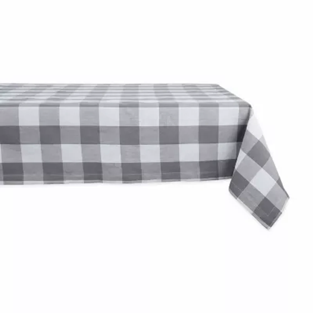 Design Imports Gray/White Buffalo Check Tablecloth