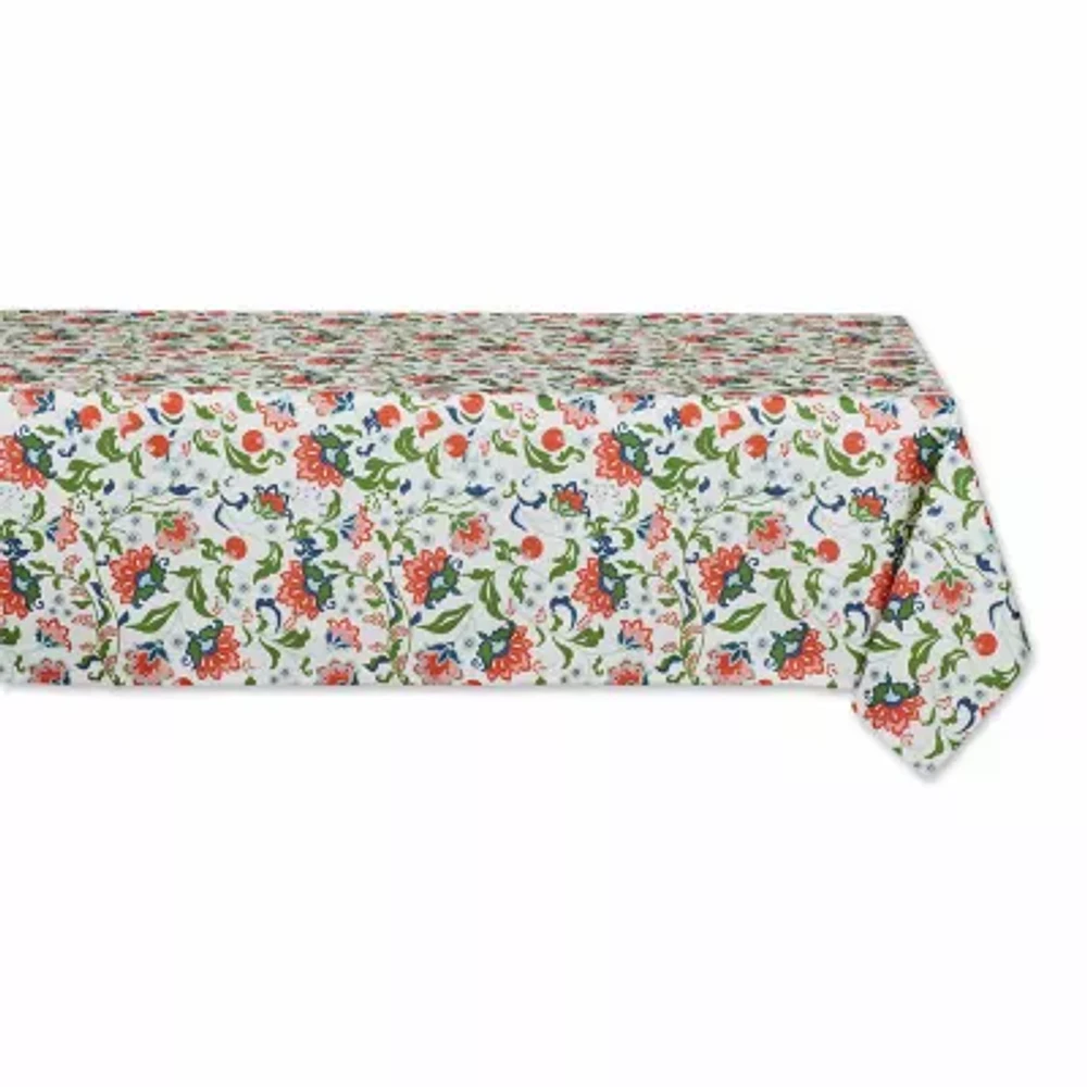 Design Imports Garden Floral Print Outdoor Tablecloth