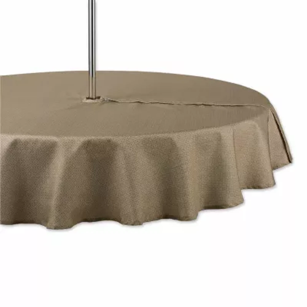Design Imports Stone Tonal Lattice Print Outdoor With Zipper Tablecloth