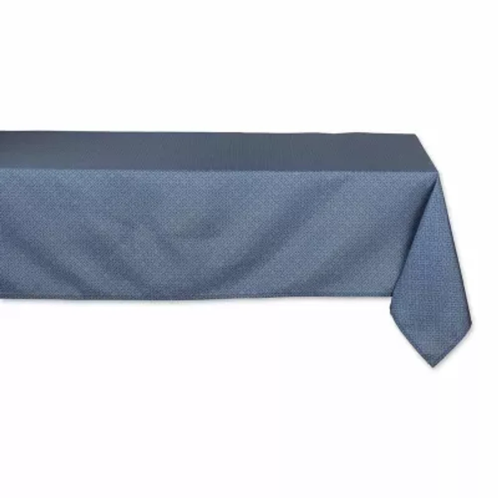Design Imports French Blue Tonal Lattice Print Outdoor Tablecloth
