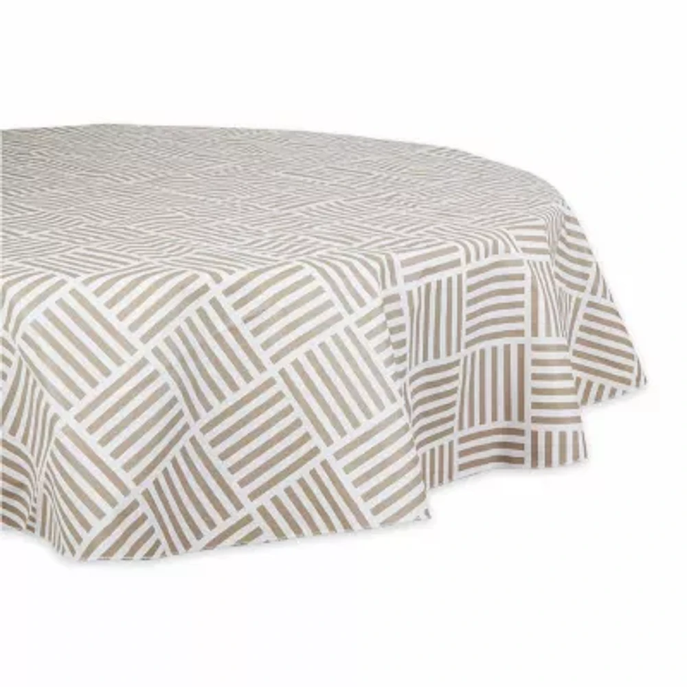 Design Imports Stone Grid Vinyl Tablecloth