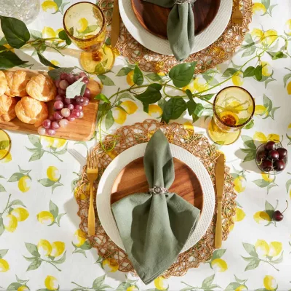 Design Imports Summer Lemons Vinyl Tablecloth