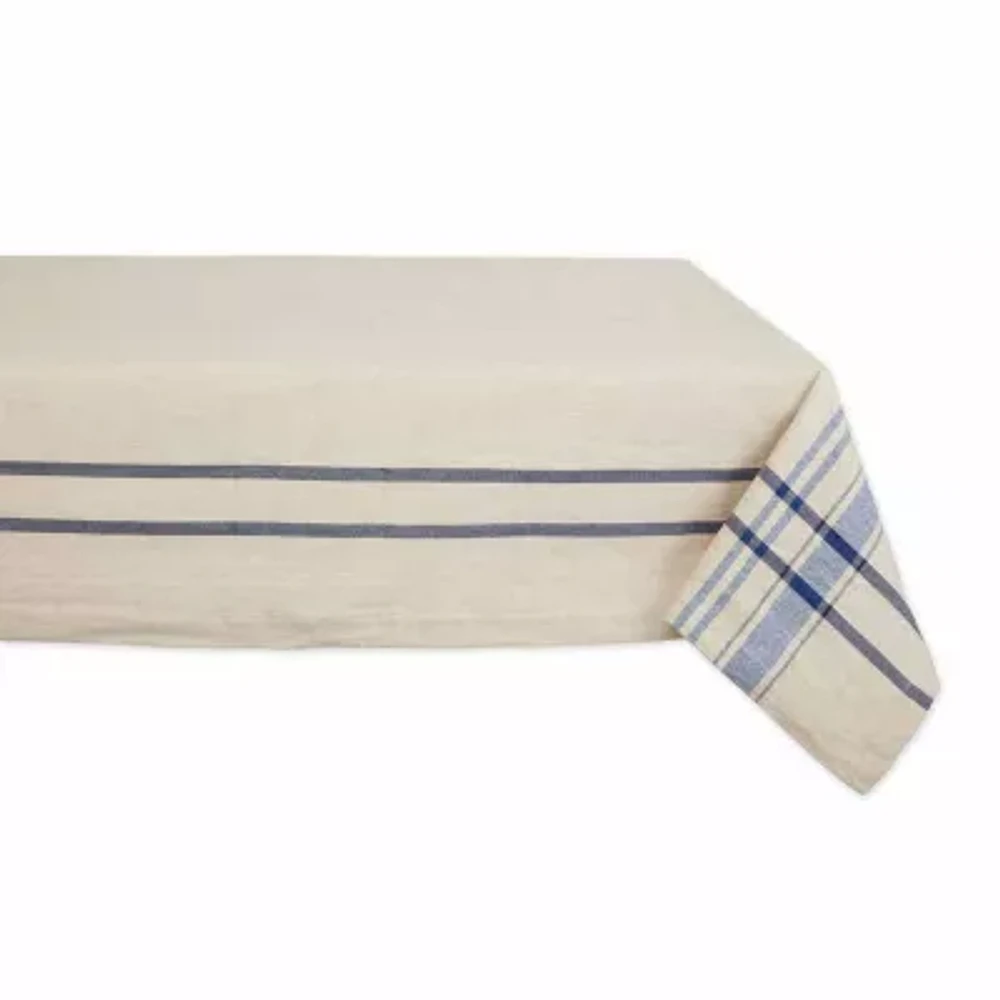 Design Imports Nautical Blue French Stripe Tablecloth