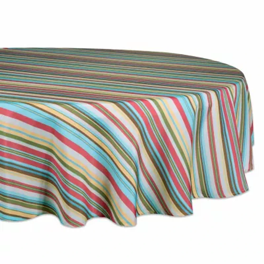 Design Imports Summer Stripe Outdoor Tablecloth