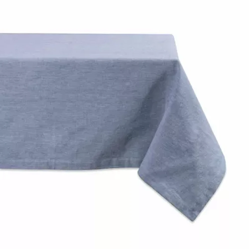 Design Imports Blue Solid Chambray Tablecloth